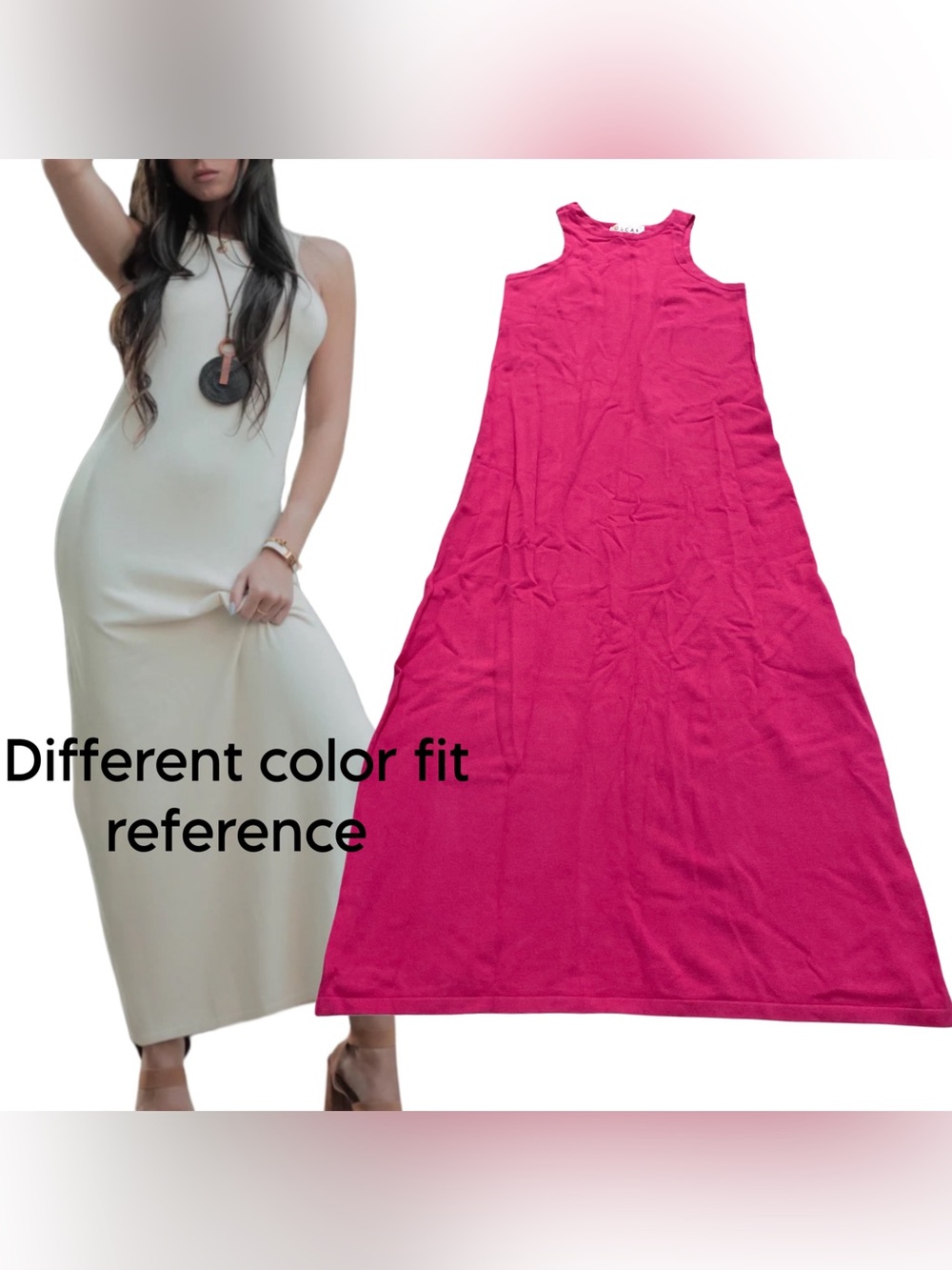 NEW OSCAR THE COLLECTION women's Sunu knit maxi dress fuschia small